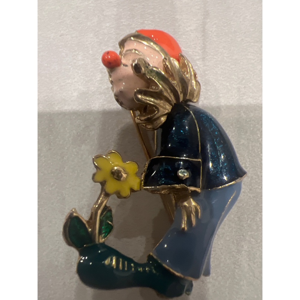 Vintage Enamel Jester Hobo Clown 🤡 Pin - Picture 3 of 4